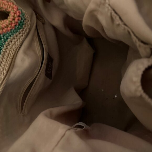 The Sak Cambria Crochet Vintage Rainbow Multicolor Shoulder Tote Handbag - Picture 5 of 7